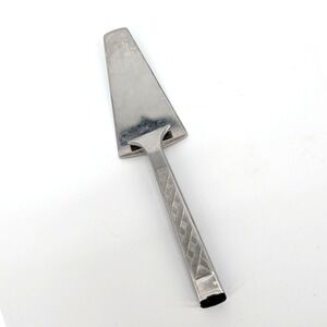Piazza Effepi Italy Stainless Steel Cake Server Vintage Geometric Etched 10"